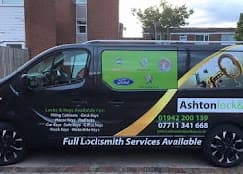 Ashton Lock & Key locksmith van serving Wigan borough â€” Ford Transit fully equipped for all locksmith services